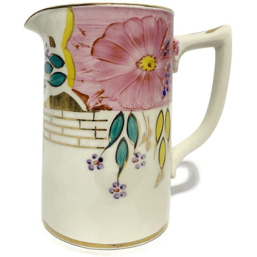 Sadler Milk Pitcher 1 Qt Ceramic Multi-Colored Floral 5.5" Tall Made in England